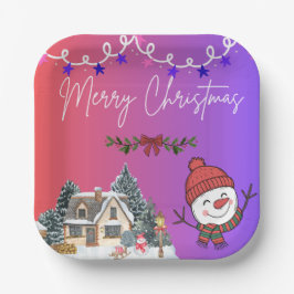Merry Christmas Paper Plates Pappteller
