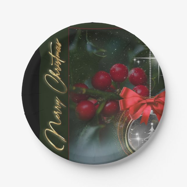 Merry Christmas Paper Plates Pappteller (Vorderseite)