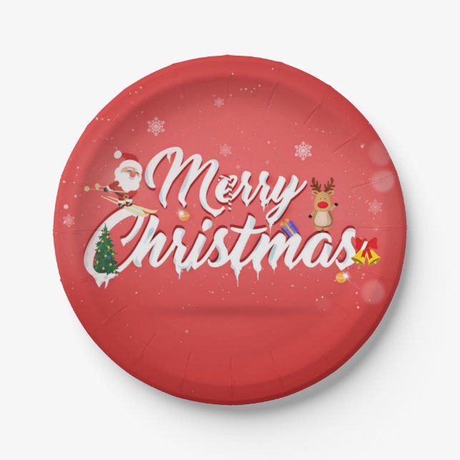 Merry christmas pappteller (Vorderseite)
