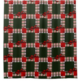 Merry Christmas Patchwork Duschvorhang