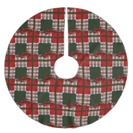 Merry Christmas Patchwork Polyester Weihnachtsbaumdecke