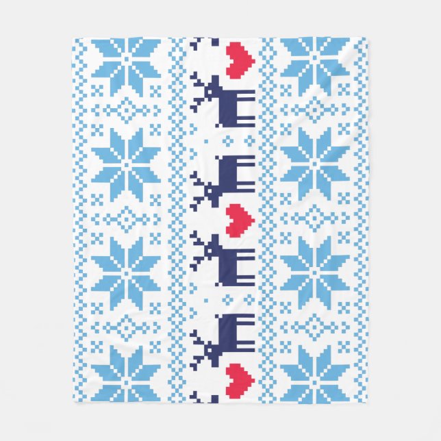 Merry Christmas pattern 2 Fleecedecke (Vorderseite)