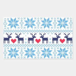 Merry Christmas pattern 2 Rechteckiger Aufkleber