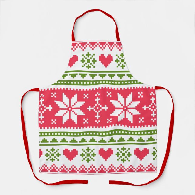 Merry Christmas pattern 3 Schürze (Vorderseite)