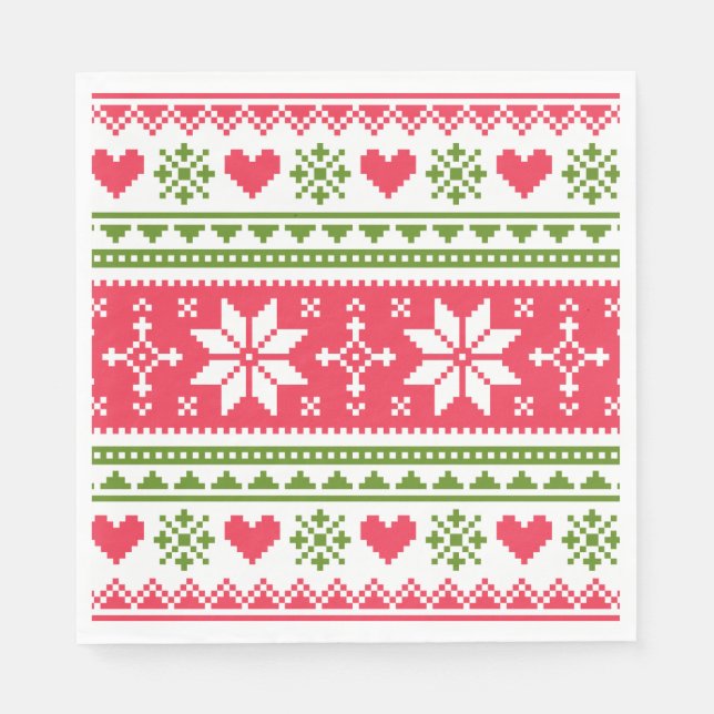 Merry Christmas pattern 3 Serviette (Vorderseite)