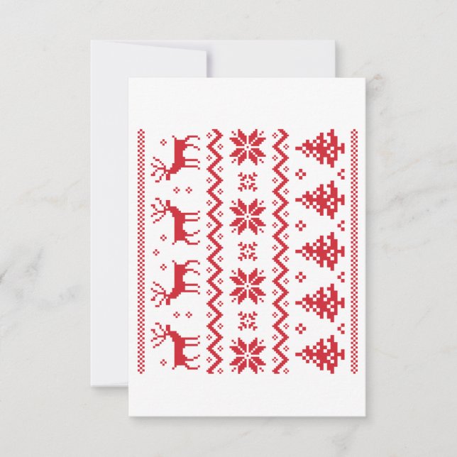 Merry Christmas pattern 4 Dankeskarte (Vorderseite)