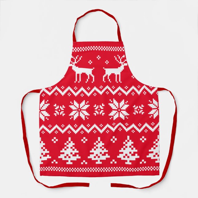 Merry Christmas pattern 4 Schürze (Vorderseite)