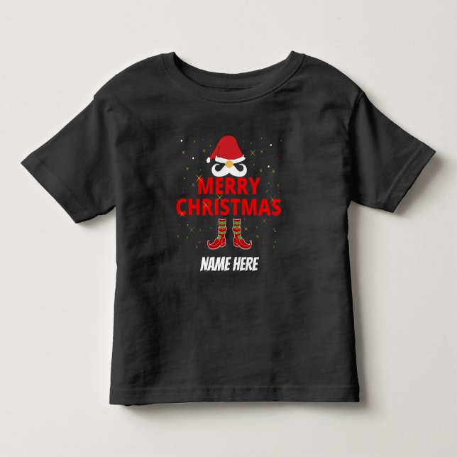 MERRY CHRISTMAS PERSONALISIERT KLEINKIND T-SHIRT (Vorderseite)