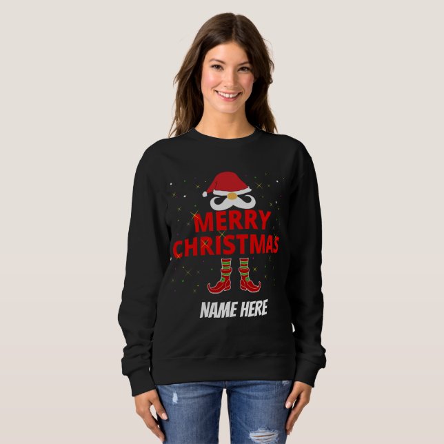MERRY CHRISTMAS PERSONALISIERT SWEATSHIRT (Vorne ganz)