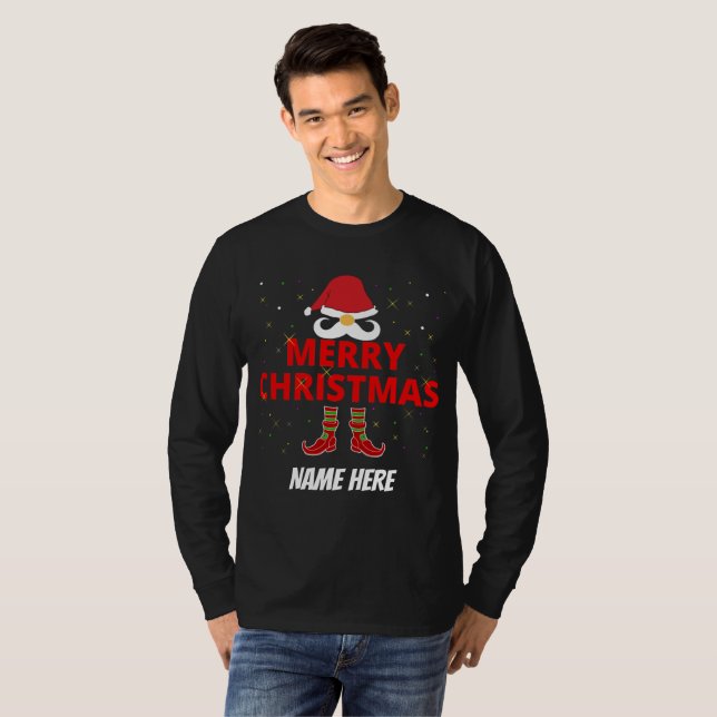 MERRY CHRISTMAS PERSONALISIERTER T - Shirt (Vorne ganz)