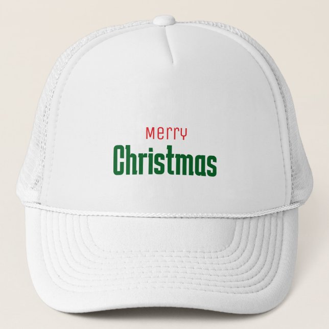 Merry Christmas personalized elegant red &green Truckerkappe (Vorderseite)