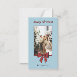 Merry Christmas Personalized Note Card | Red Bow Mitteilungskarte