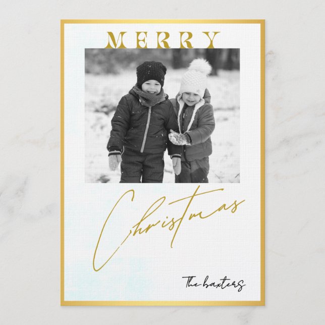 Merry Christmas Personalized Photo Holiday Einladung (Vorderseite)