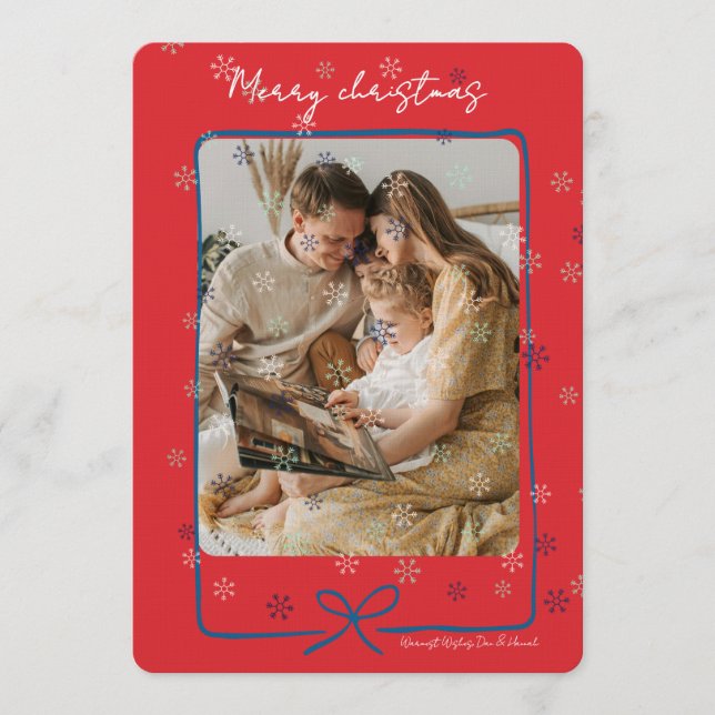 Merry Christmas Personalized Photo Holiday Einladung (Vorderseite)