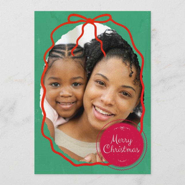 Merry Christmas Personalized Photo Holiday  Einladung (Vorderseite)