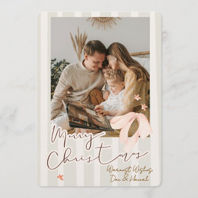 Merry Christmas Personalized Photo Holiday Einladung (Vorderseite)