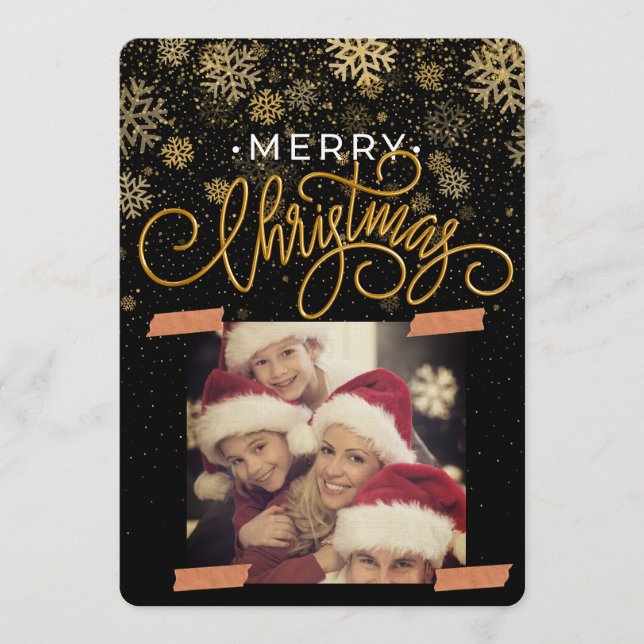 Merry Christmas Personalized Photo Holiday Einladung (Vorderseite)