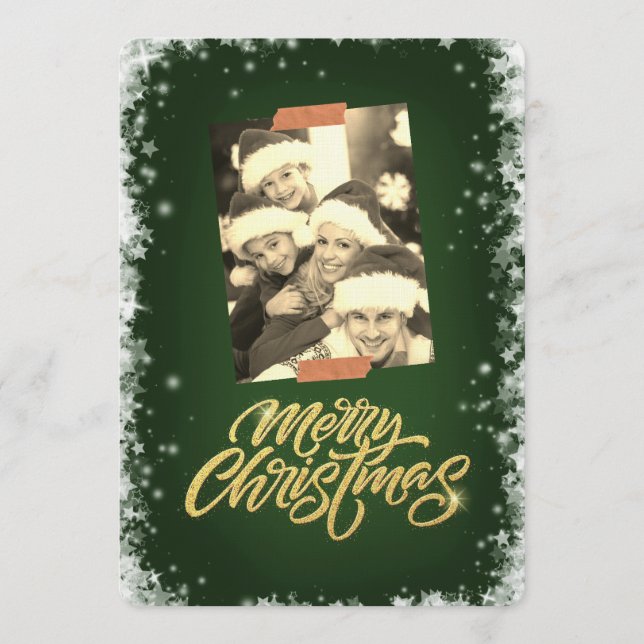 Merry Christmas Personalized Photo Holiday Einladung (Vorderseite)