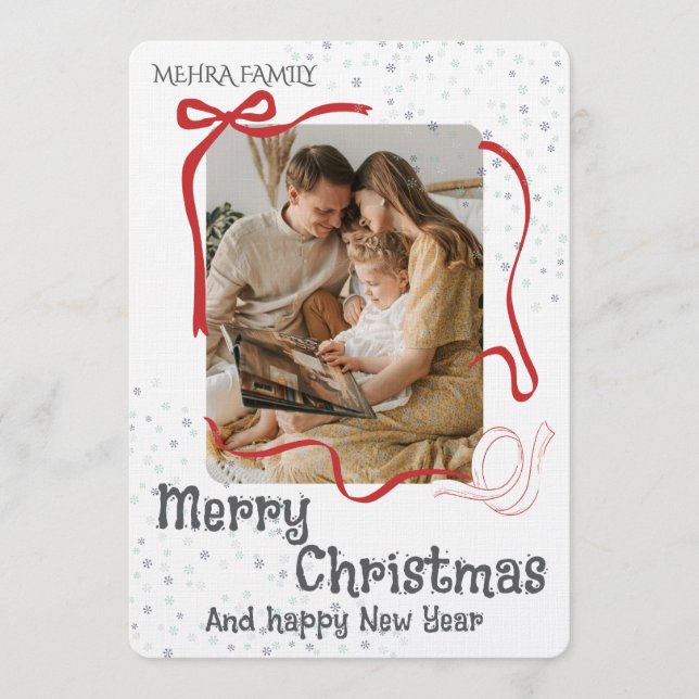Merry Christmas Personalized Photo Holiday Einladung (Vorderseite)