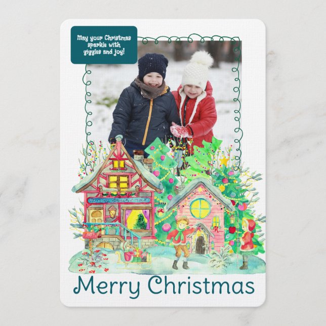 Merry Christmas Personalized Photo Holiday Einladung (Vorderseite)
