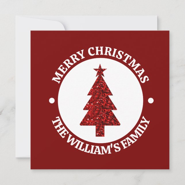 Merry Christmas Personalized Sticker Einladung (Vorderseite)
