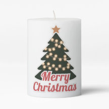 Merry Christmas Pillar Candle : Festive Nouveau mo