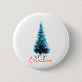 Merry Christmas pine tree Button