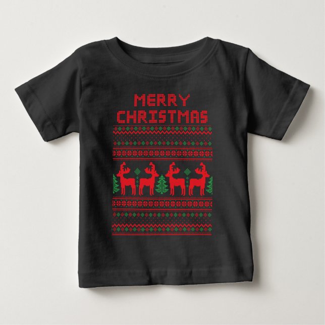 MERRY CHRISTMAS PIXEL ART STYLE T - Shirt (Vorderseite)