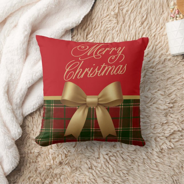 Merry Christmas Plaid Gift Kissen (Decke)