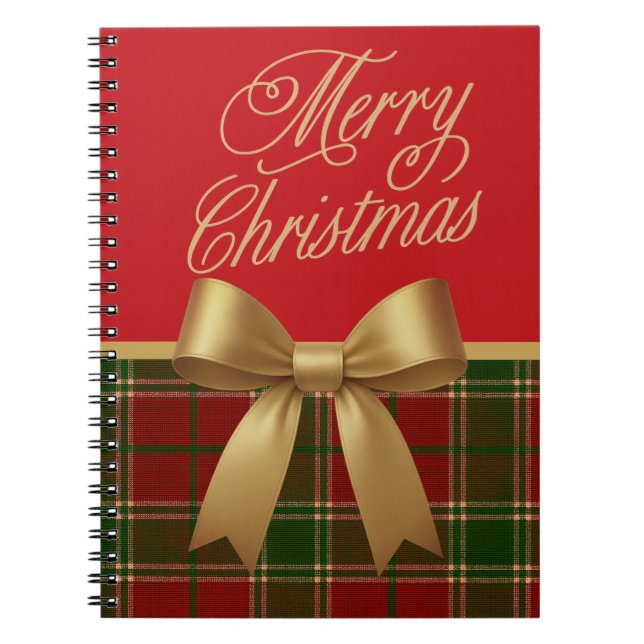 Merry Christmas Plaid Spiral Notebook Notizblock (Vorderseite)