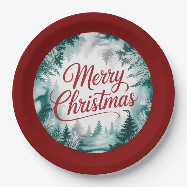 Merry Christmas Plate Pappteller (Vorderseite)