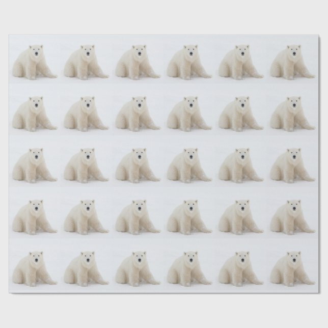 MERRY CHRISTMAS POLAR BEAR GESCHENKPAPIER (Flach)