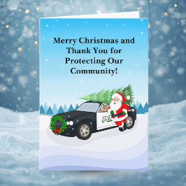 Merry Christmas Police Office Santa Claus Karte