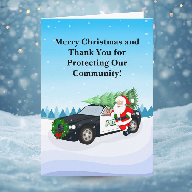 Merry Christmas Police Office Santa Claus Karte (Von Creator hochgeladen)