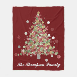 Merry Christmas Polka Dot Tree Fleecedecke