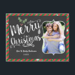 MERRY CHRISTMAS Postcard Chalk Holiday Foto Card Feiertagspostkarte<br><div class="desc">MERRY CHRISTMAS Postcard Chalk Holiday Foto Card. Anpassen mit jedem Text und Ihrem eigenen Foto.</div>