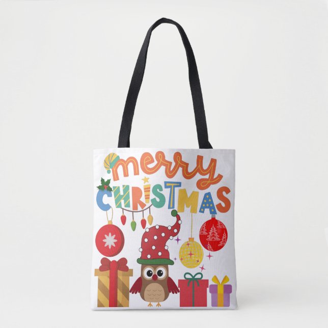 MERRY CHRISTMAS PRÄSENTIERT LIGHTS SANTA NEUES JAH TASCHE (Vorderseite)