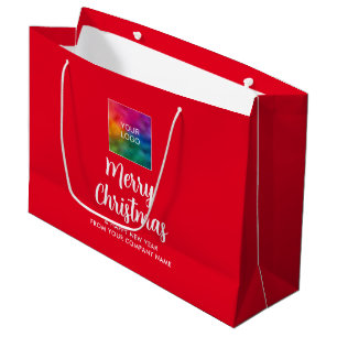 Merry Christmas Promotions-Firmenlogo Große Geschenktüte