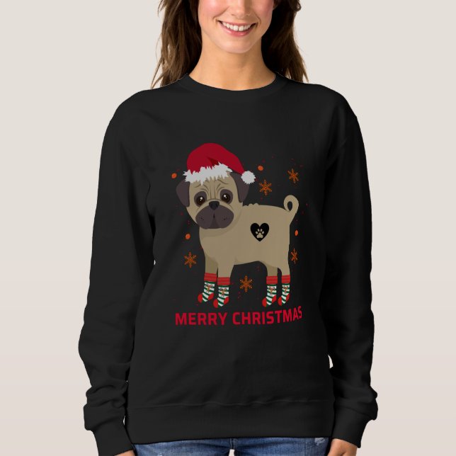 Merry Christmas PUG Sweatshirt (Vorderseite)