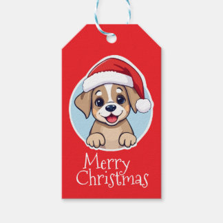 Merry Christmas Puppy Geschenkanhänger