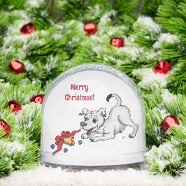 Merry Christmas! Puppy with Bell and Ball Schneekugeln