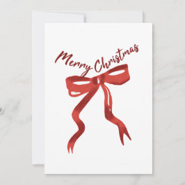 Merry Christmas Red Bow Greeting Card Einladung