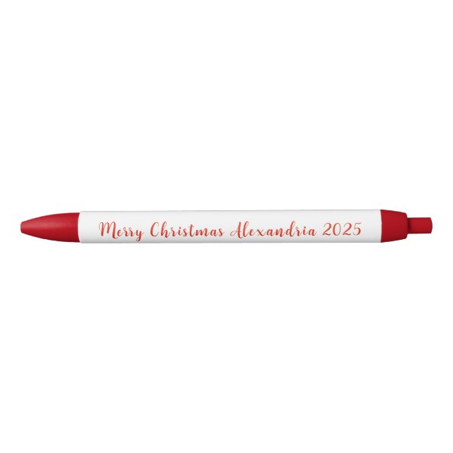 Merry Christmas Red Name 2025 Kugelschreiber (Vorderseite)