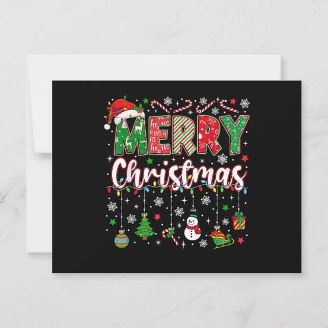 Merry Christmas Red Santa Hat Reindeer Santa Match (Vorderseite)