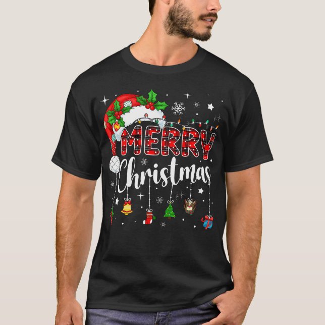 Merry Christmas Red Santa Hat Reindeer Xmas Matchi T-Shirt (Vorderseite)
