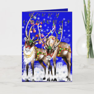 Merry Christmas Reindeer Card Feiertagskarte