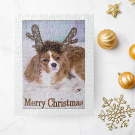 Merry Christmas Reindeer Cavalier King Charles