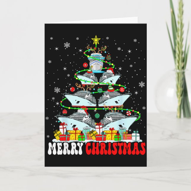 Merry Christmas Reindeer Elf Santa Cruise Ships Xm Karte (Vorderseite)
