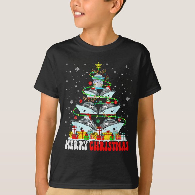 Merry Christmas Reindeer Elf Santa Cruise Ships Xm T-Shirt (Vorderseite)