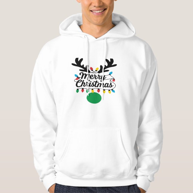 Merry Christmas – Reindeer Lights & Cheer Hoodie (Vorderseite)